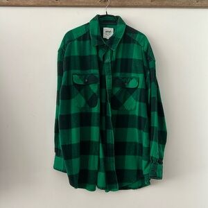 EUC_Aerie Green Plaid Button-Up Women’s Shirt